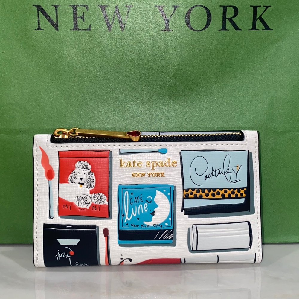 kate spade White Multi Printed Zip Wallet - Picture 5 of 5